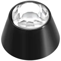 Schwarzer Titan Aufsatz mit klaren Kristall auf weißem Hintergrund