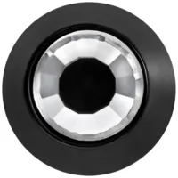 Schwarzer Titanaufsatz mit klarem Kristall auf weißem Hintergrund