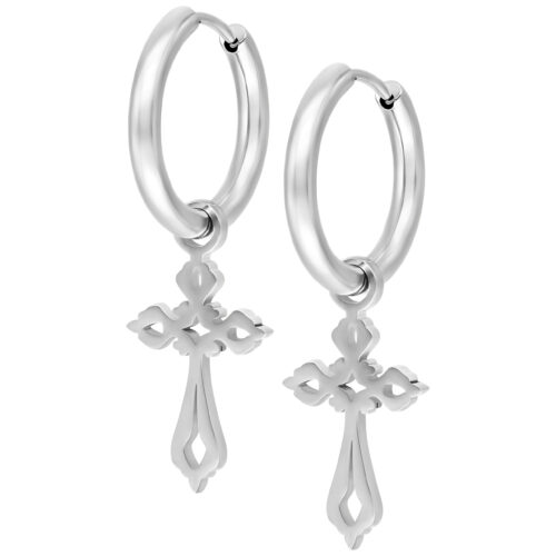 Little Gothic Cross Hoops