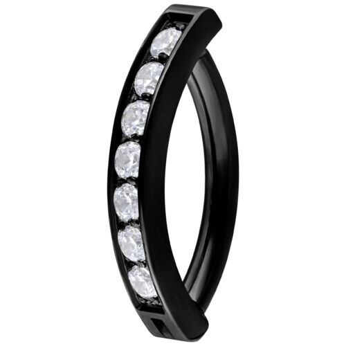 Crystal Belly Arch Clicker - Schwarz