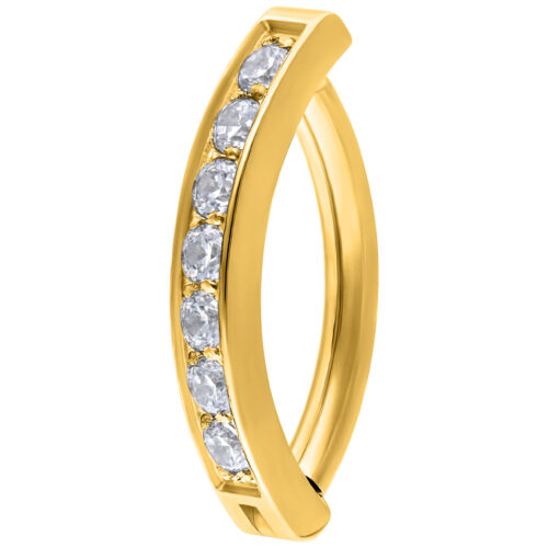 Crystal Belly Arch Clicker - Gold