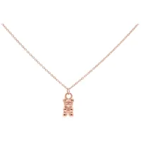 Roségoldene Kette mit Gummi-Bärchen Anhänger auf weißem Hintergrund