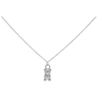 Silberne Gummi Bear Kette aus Chirurgenstahl auf weißem Hintergrund