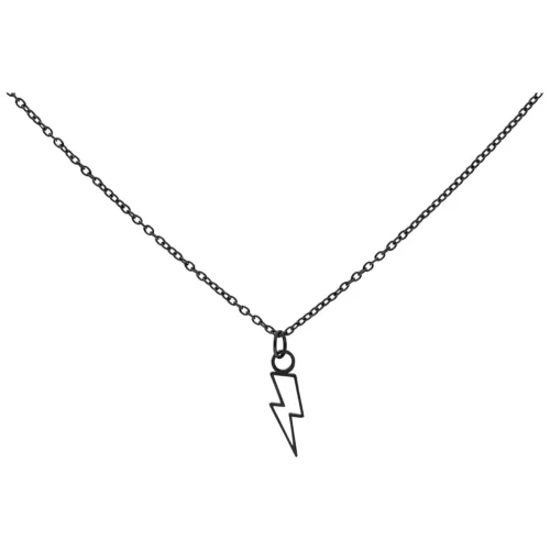 Schwarze Kette mit Blitzanhänger auf weißem Hintergrund