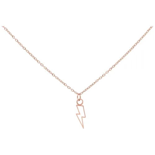 Roségoldene Kette mit Blitzanhänger, 50 cm, auf weißem Hintergrund