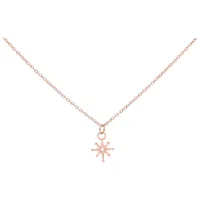 Filigrane Polar Star Kette aus Chirurgenstahl in Roségold auf weißem Hintergrund