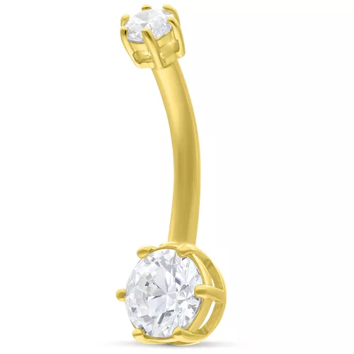 18k Small Crystal Double Jewelled Bananabell