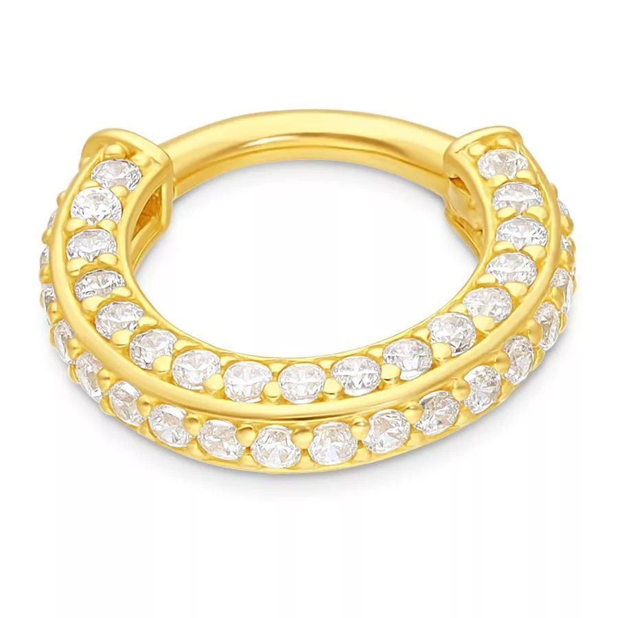 18k Double Jewelled Hinged Ring