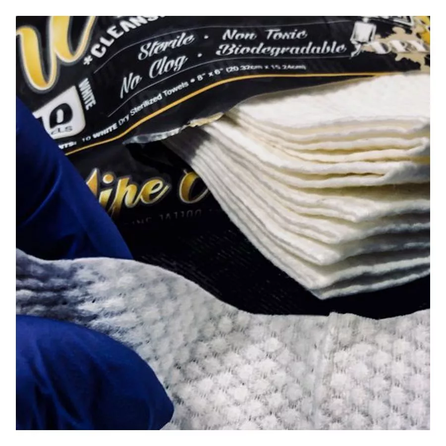 Wipe Outz Dry Sterilized Tattoo Towels white Wildcat Deutschland