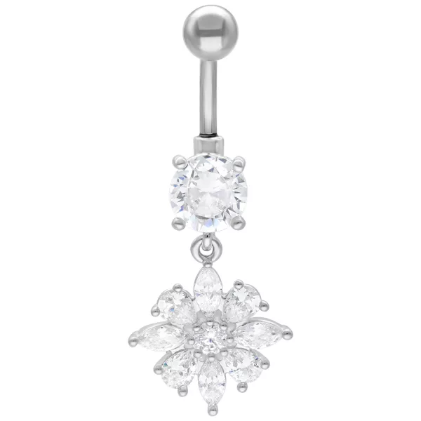 Viva-adorno Bauchnabelpiercing Banane Barbell Bioflex Kunststoff Flexibel Bananabell, Glitter
