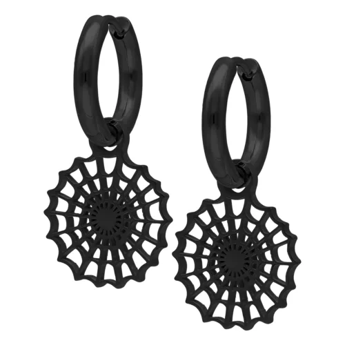 Little Spiderweb Hoops - Schwarz
