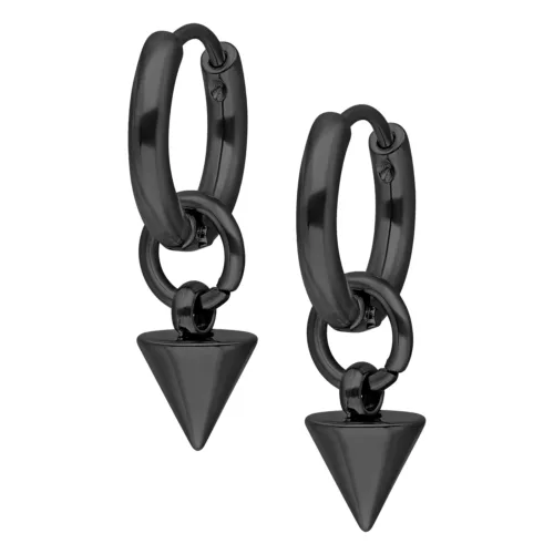 Little Short Spike Hoops - Schwarz