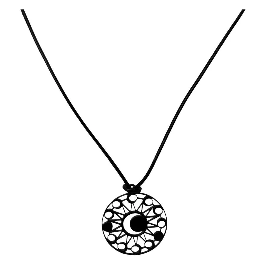 Moon Eclipse Leather Necklace Moon Eclipse Leather Necklace