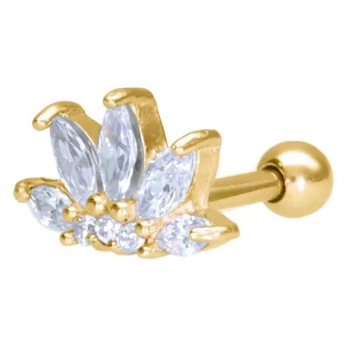 Lotus Flower Barbell - Gold