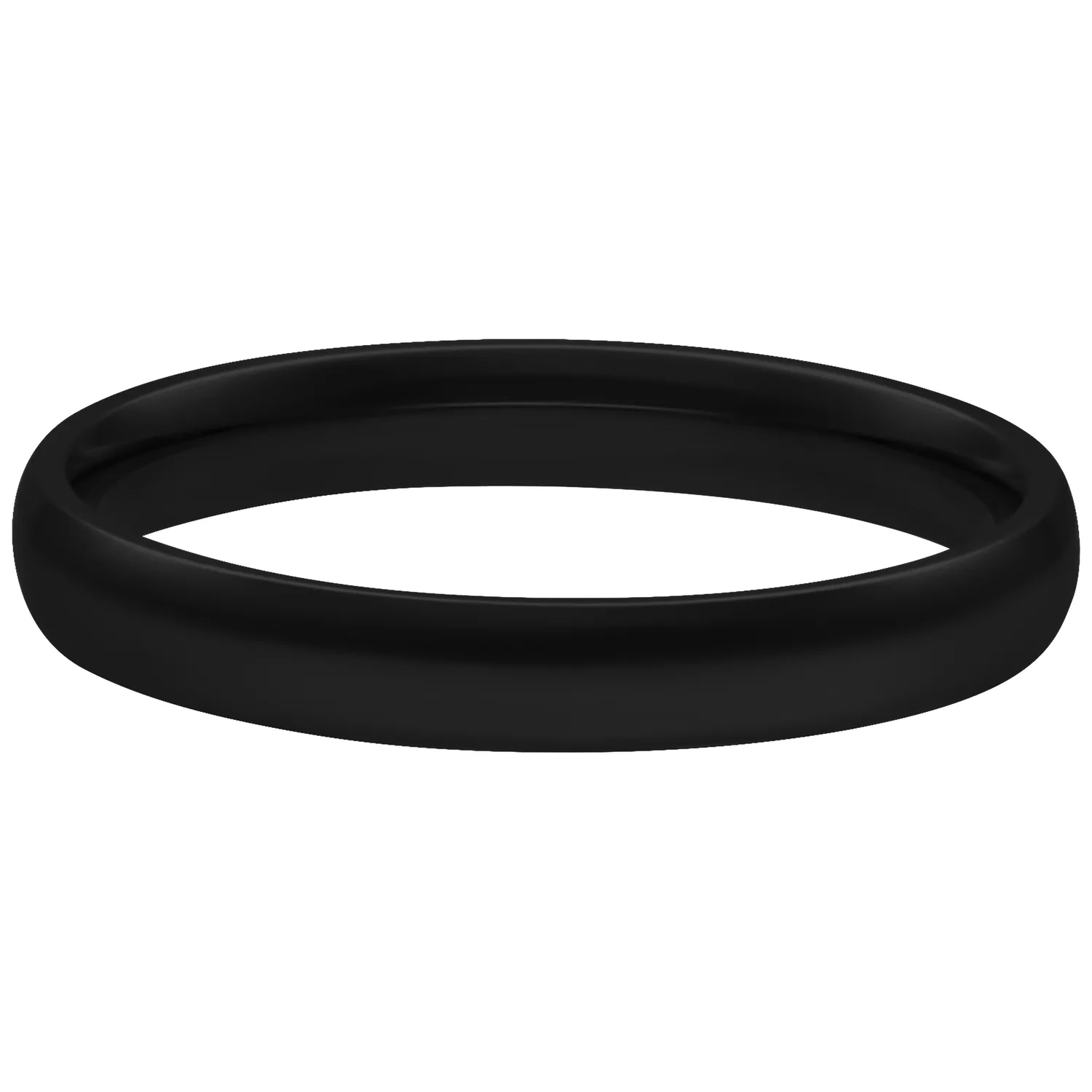 Schwarzer Fingerring aus Chirurgenstahl 316L, Größe 17,0 mm auf weißem Hintergrund