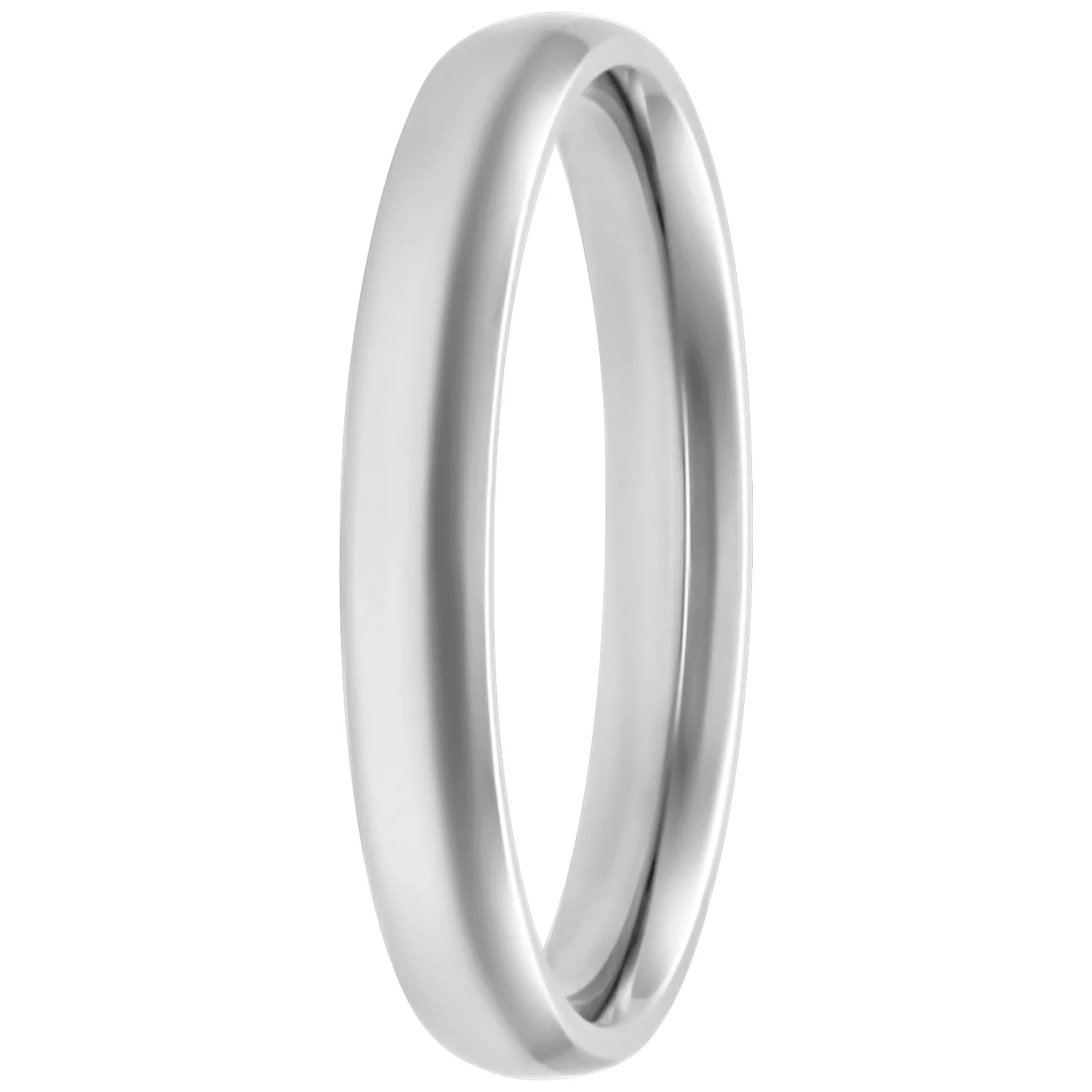 Silberfarbener Ring aus Chirurgenstahl, 17,0 mm, auf weißem Hintergrund