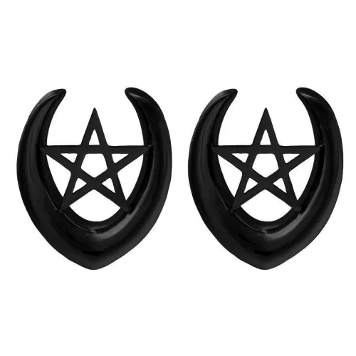 Ear Saddles Black Pentagram