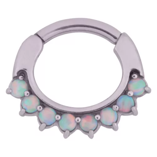 Opal Prong Hinged Ring con Opale