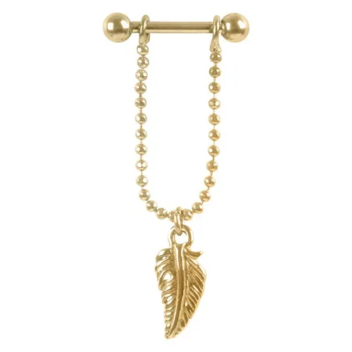 Ear Pendant Feather - Gold