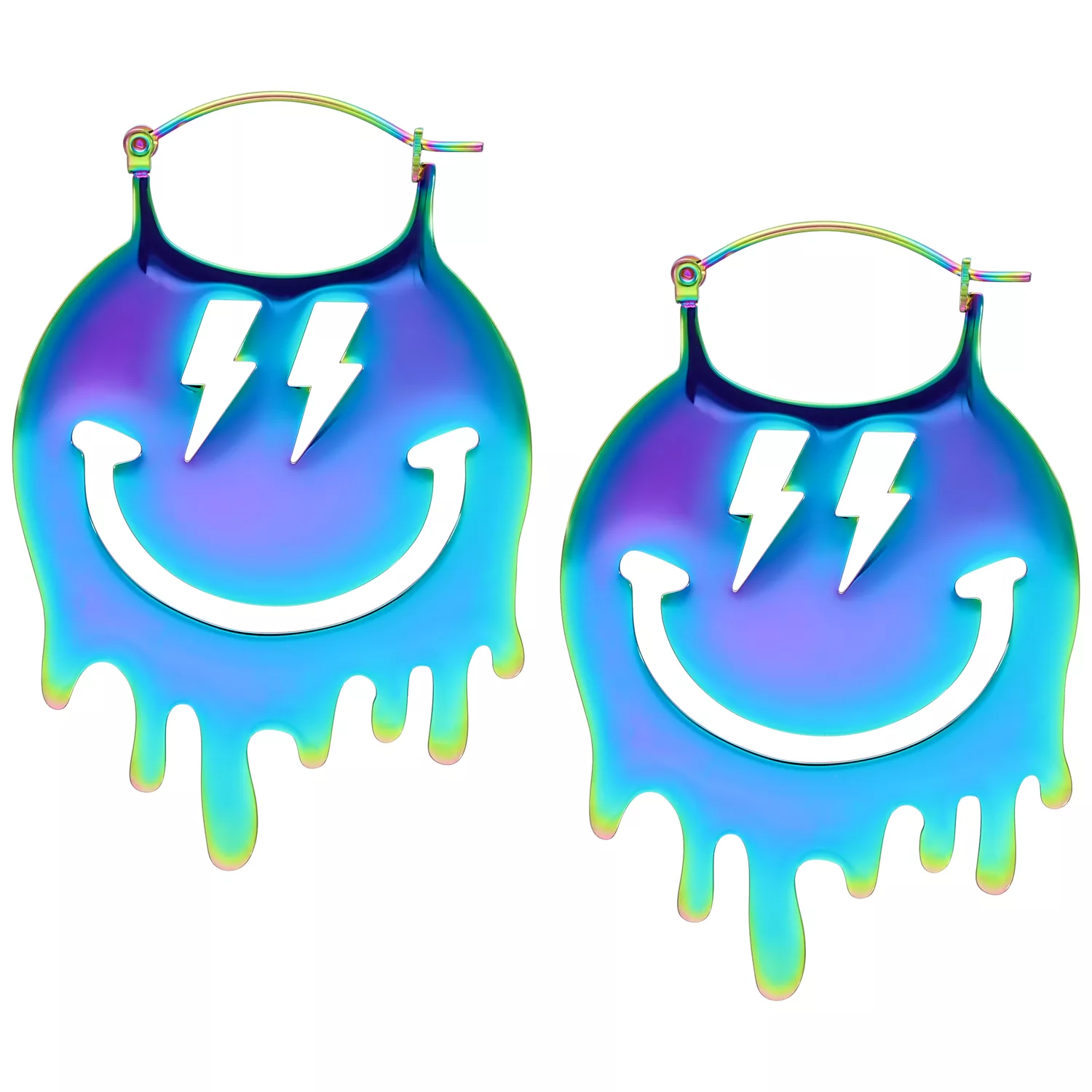 Anodized Smiley Big Hoops Pairs Anodized Smiley Big Hoops Pairs