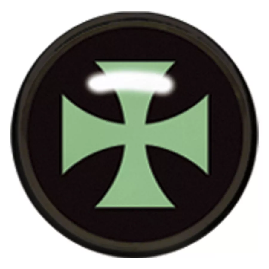 Titan Blackline® Internally Threaded Ikon Disk "Green Cross on Black"