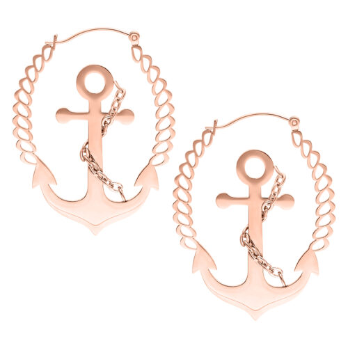 Chain Anchor Hoops - Roségold
