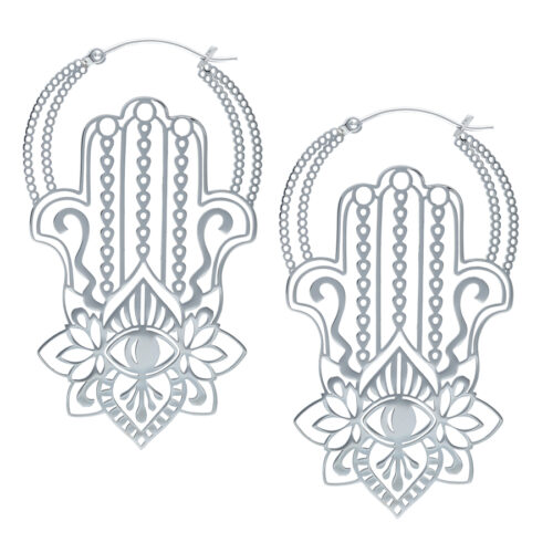Khamsa Hoops - Silber