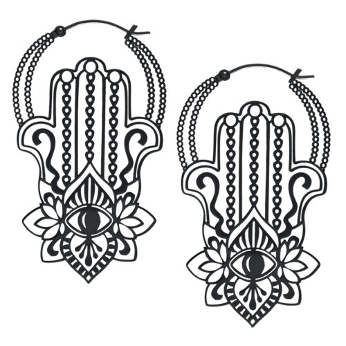 Khamsa Hoops - Schwarz
