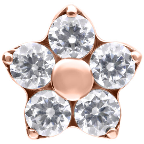 Push Fit Multi Jewelled Flower Attachment - Roségold