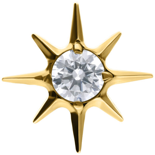 Push Fit Crystal Star Attachment - Gold