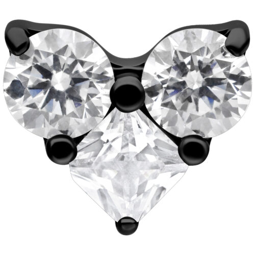 Push Fit Crystal Heart Attachment - Schwarz