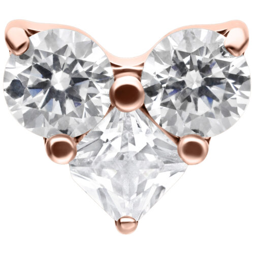 Push Fit Crystal Heart Attachment - Roségold