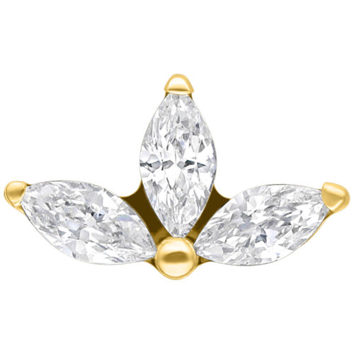 Push Fit Crystal Lotus Attachment - Gold