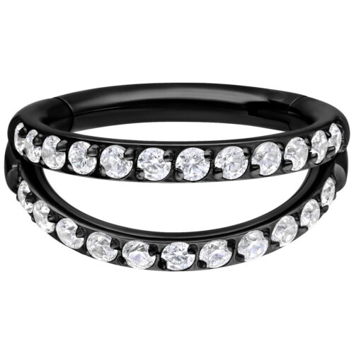 Double Row Crystal Clicker - Schwarz