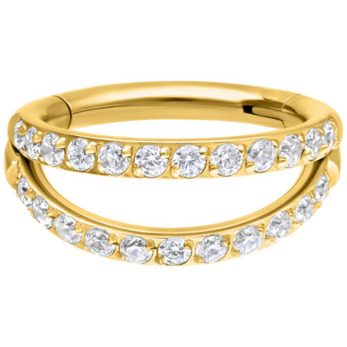Double Row Crystal Clicker - Gold