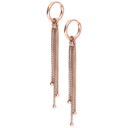 Little Square Venezia Chain Hoops (pair) - Roségold
