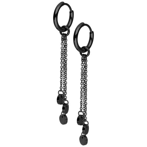 Little Plate Hoops (pair) - Schwarz