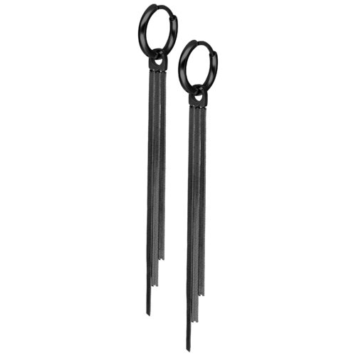 Little Snakechain Hoops (pair) - Schwarz