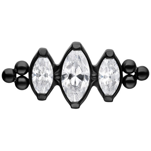 Push Fit Crystal Drop with Bubble Attachment - Schwarz