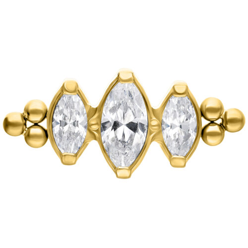 Push Fit Crystal Drop with Bubble Attachment - Gold