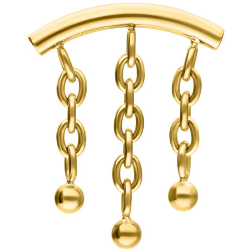 Chain with Bubble Hidden Helix Push Fit Attachment - Gold
