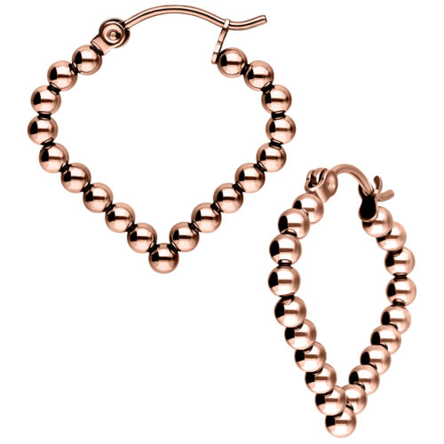 Bubble Polygon Hoops (Paar) - Roségold