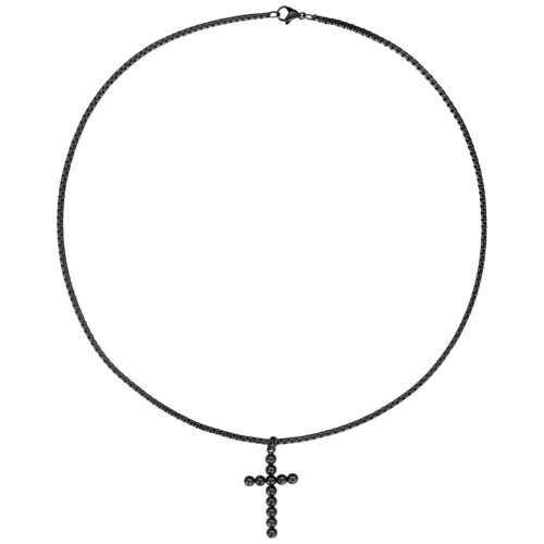 Bubble Cross Necklace - Schwarz