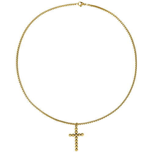Bubble Cross Necklace - Gold