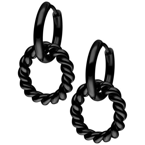 Twisted Circle Hoops - Schwarz