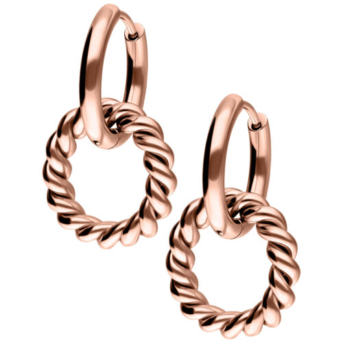 Twisted Circle Hoops - Roségold