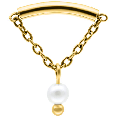 Pearl Hidden Helix Push Fit Attachment - Gold
