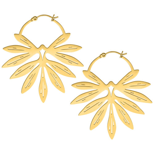 Bamboo Hoops Pair - Gold