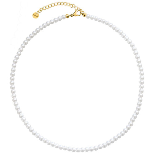 Small Synthetic Pearl Necklace - Gold