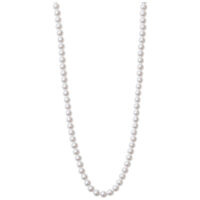 Lange synthetische Perlenkette aus Chirurgenstahl auf weißem Hintergrund